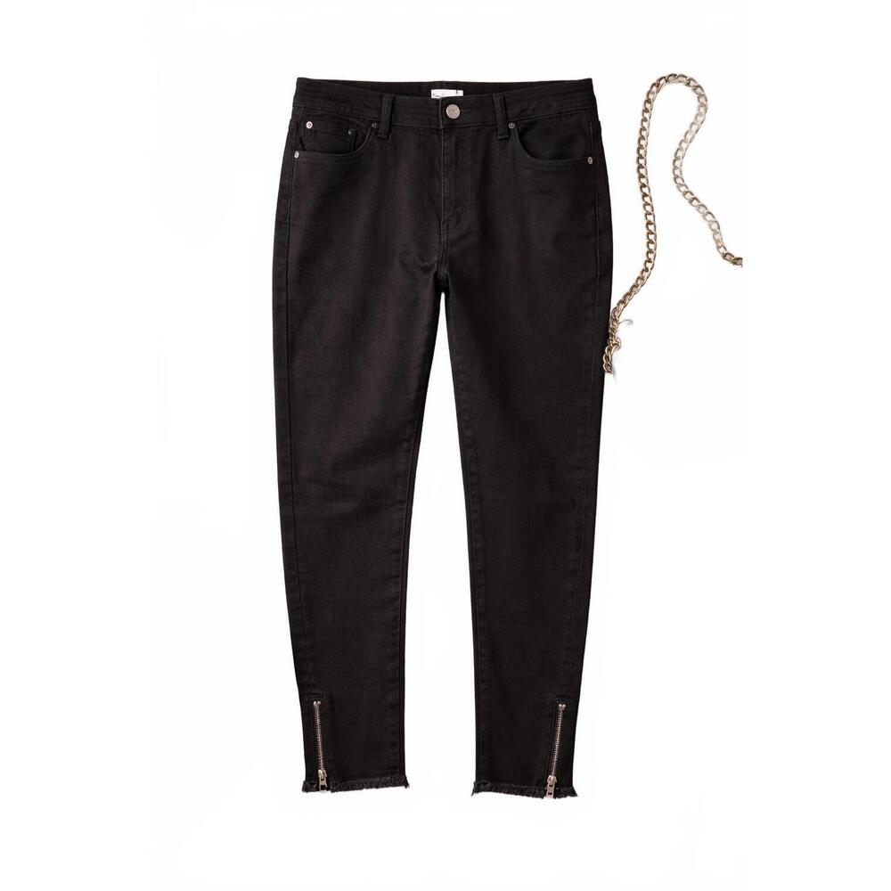 KanCan Black Skinny Jeans with Ankle Zippers